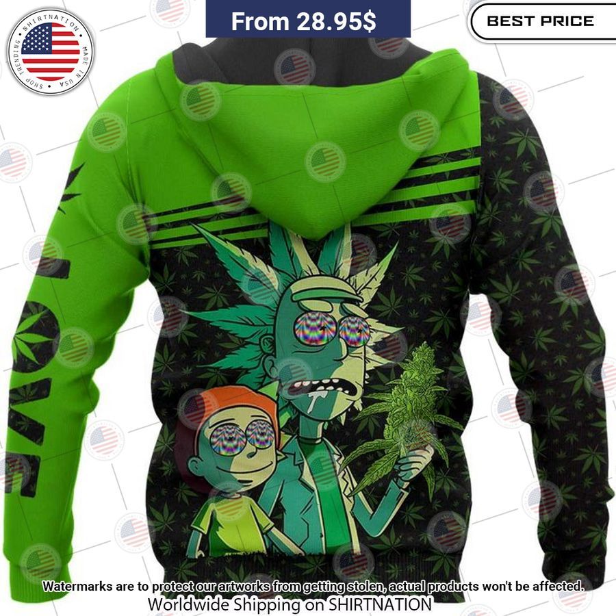 Personalized Rick and Morty Love Weed Hoodie Amazing Pic