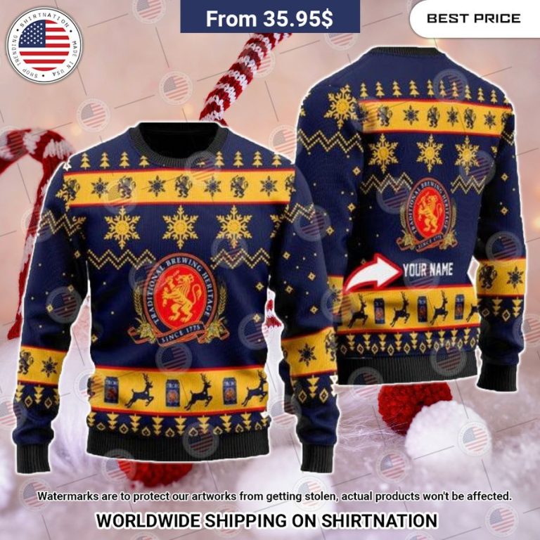 Personalized Stroh’s Beer Christmas Sweater Nice shot bro