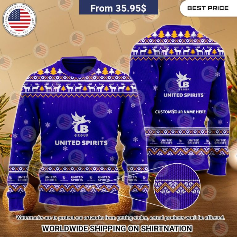 Personalized United Spirits Christmas Sweater Elegant picture.