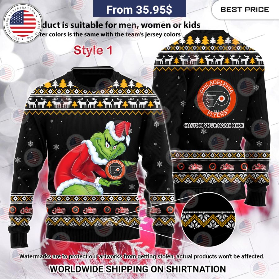 Philadelphia Flyers Grinch Sweater Nice place and nice picture