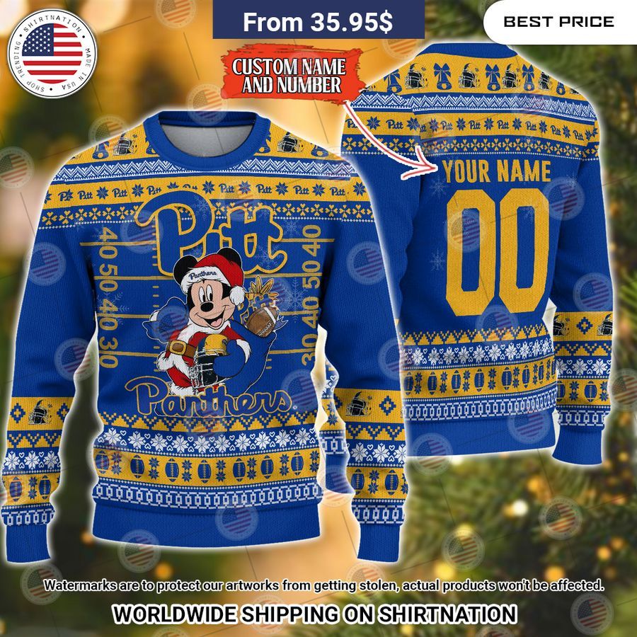 Pittsburgh Panthers Mickey Mouse Christmas Sweater You look beautiful forever