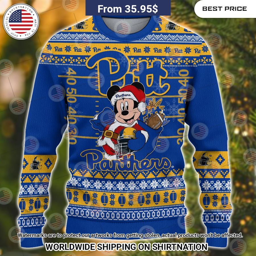 Pittsburgh Panthers Mickey Mouse Christmas Sweater Awesome Pic guys