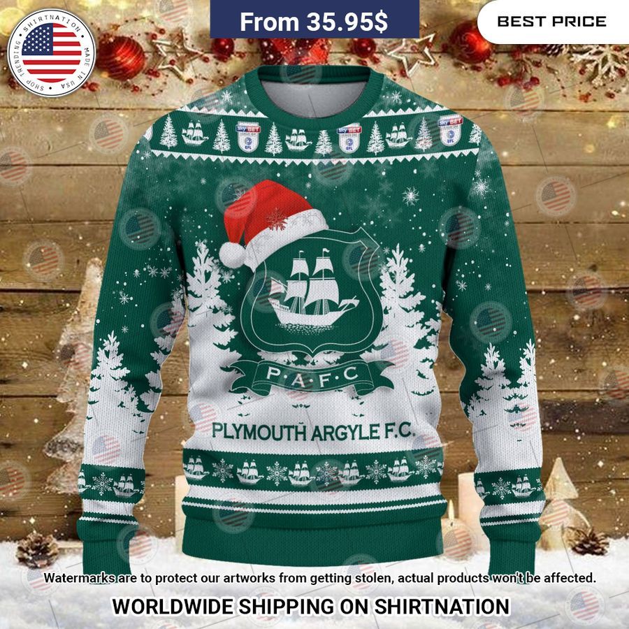 Plymouth Argyle Christmas Sweater You look lazy