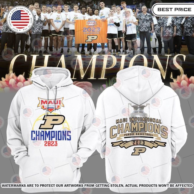 purdue boilermakers basketball maui champion 2023 hoodie 1