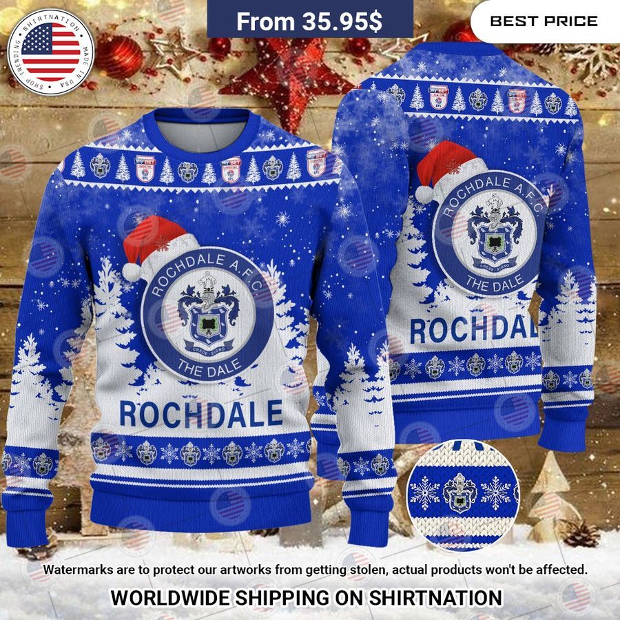 Rochdale AFC Christmas Sweater Out of the world