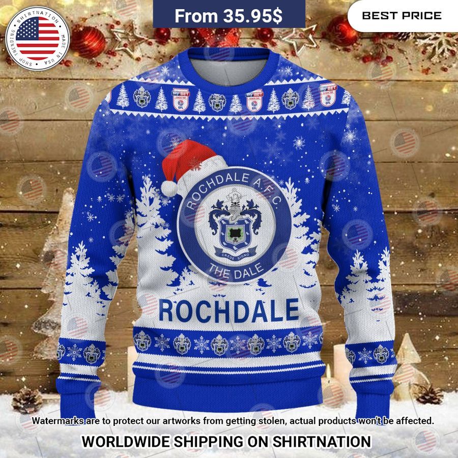 Rochdale AFC Christmas Sweater Coolosm