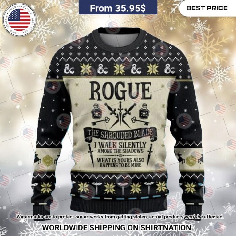 Rogue Dungeons & Dragons Christmas Sweater Speechless