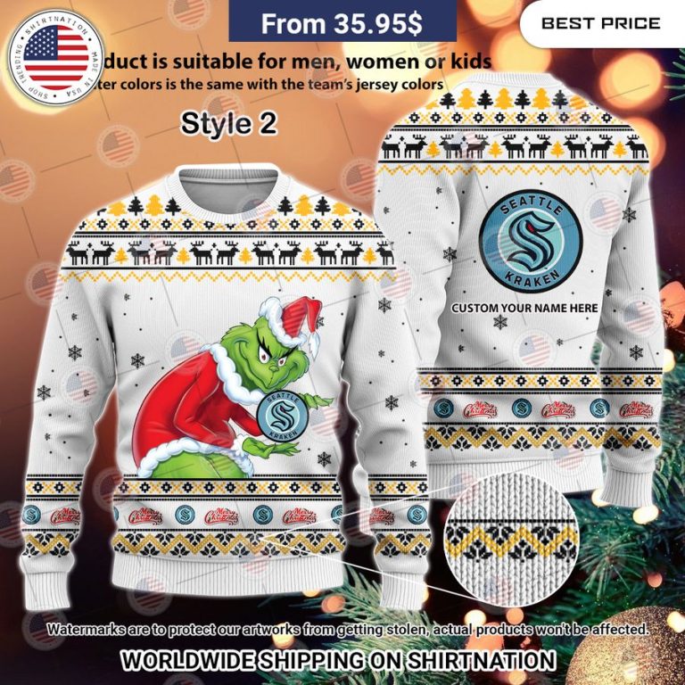 Seattle Kraken Grinch Sweater Looking so nice