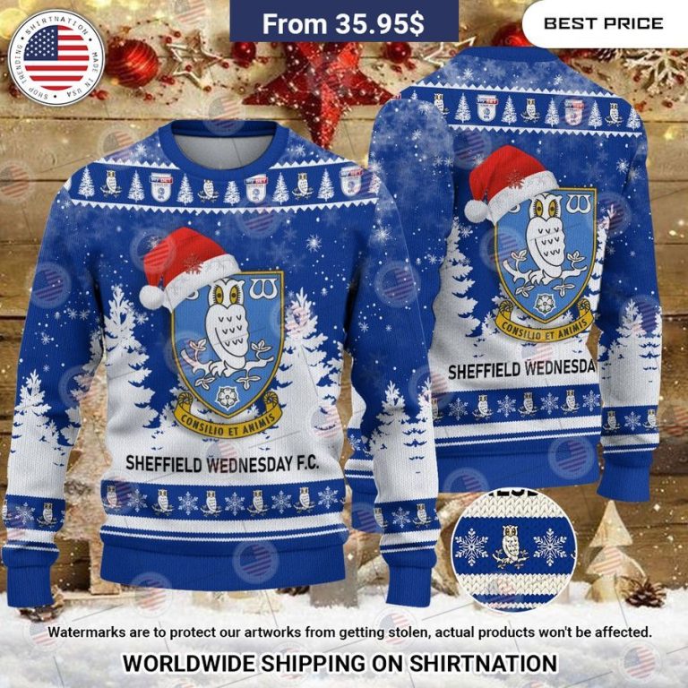 Sheffield Wednesday Christmas Sweater Natural and awesome