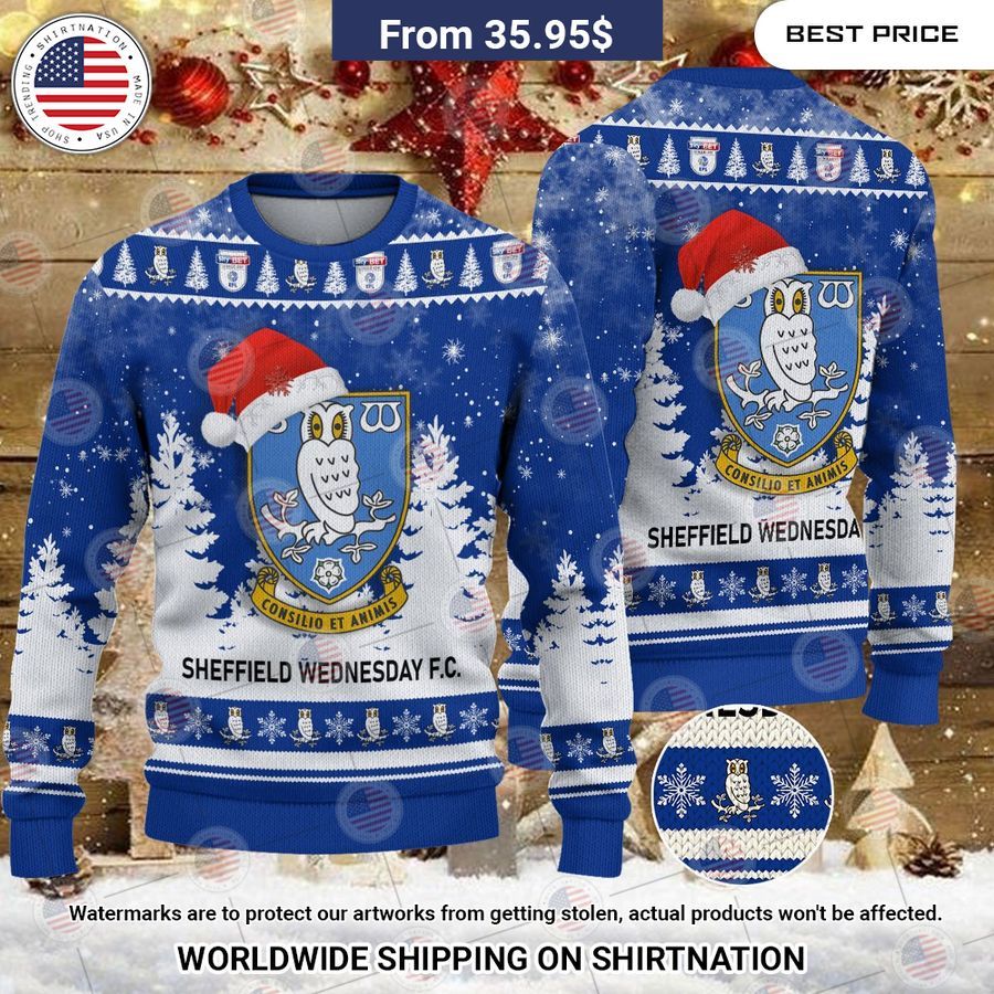 Sheffield Wednesday Christmas Sweater Natural and awesome