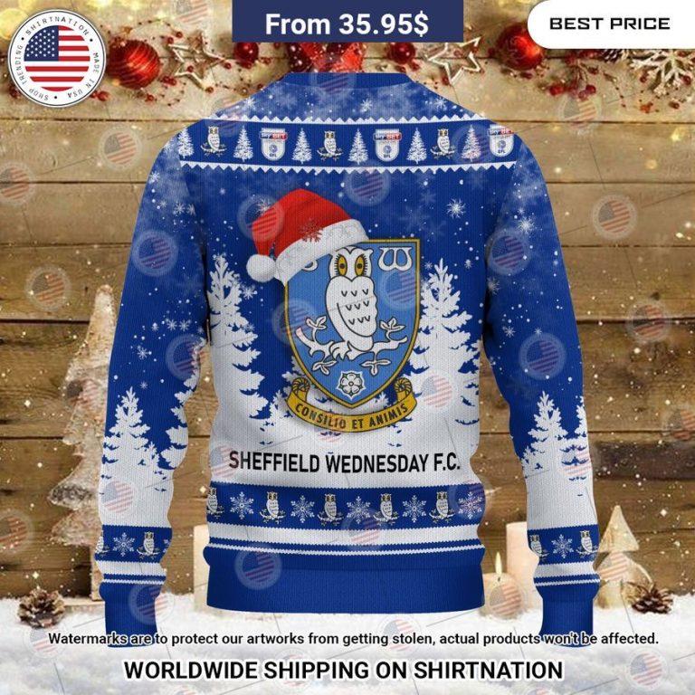 Sheffield Wednesday Christmas Sweater Studious look