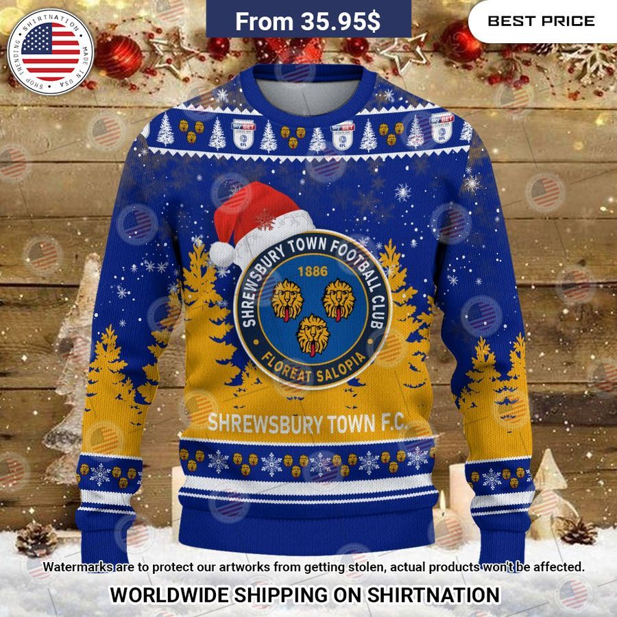 Shrewsbury Town Christmas Sweater rays of calmness are emitting from your pic