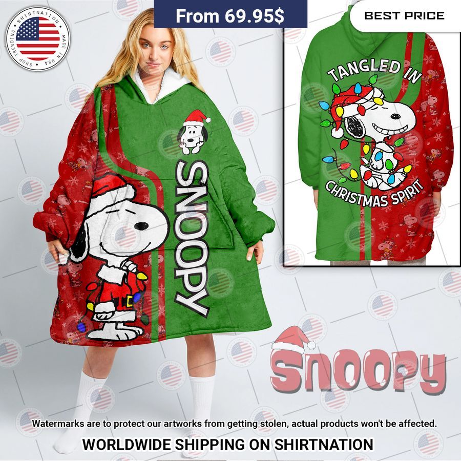 Snoopy Christmas Spirit Hoodie Blanket I like your hairstyle