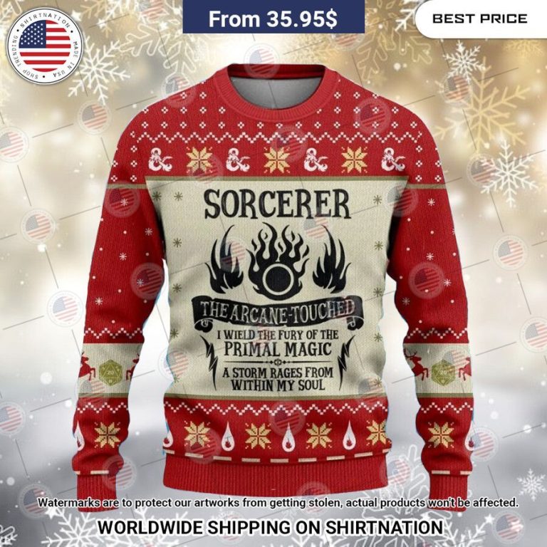 Sorcerer Dungeons & Dragons Christmas Sweater Studious look