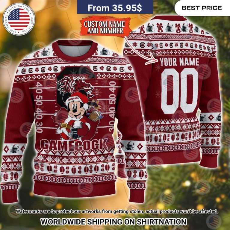 South Carolina Gamecocks Mickey Mouse Christmas Sweater Loving click