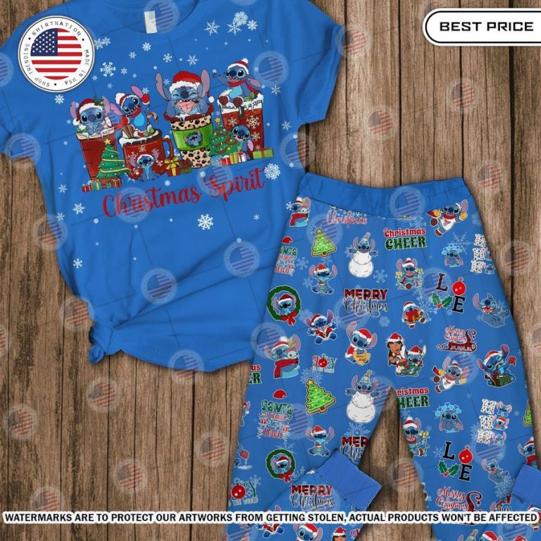 Stitch Christmas Spirit Pajamas Set Oh! You make me reminded of college days