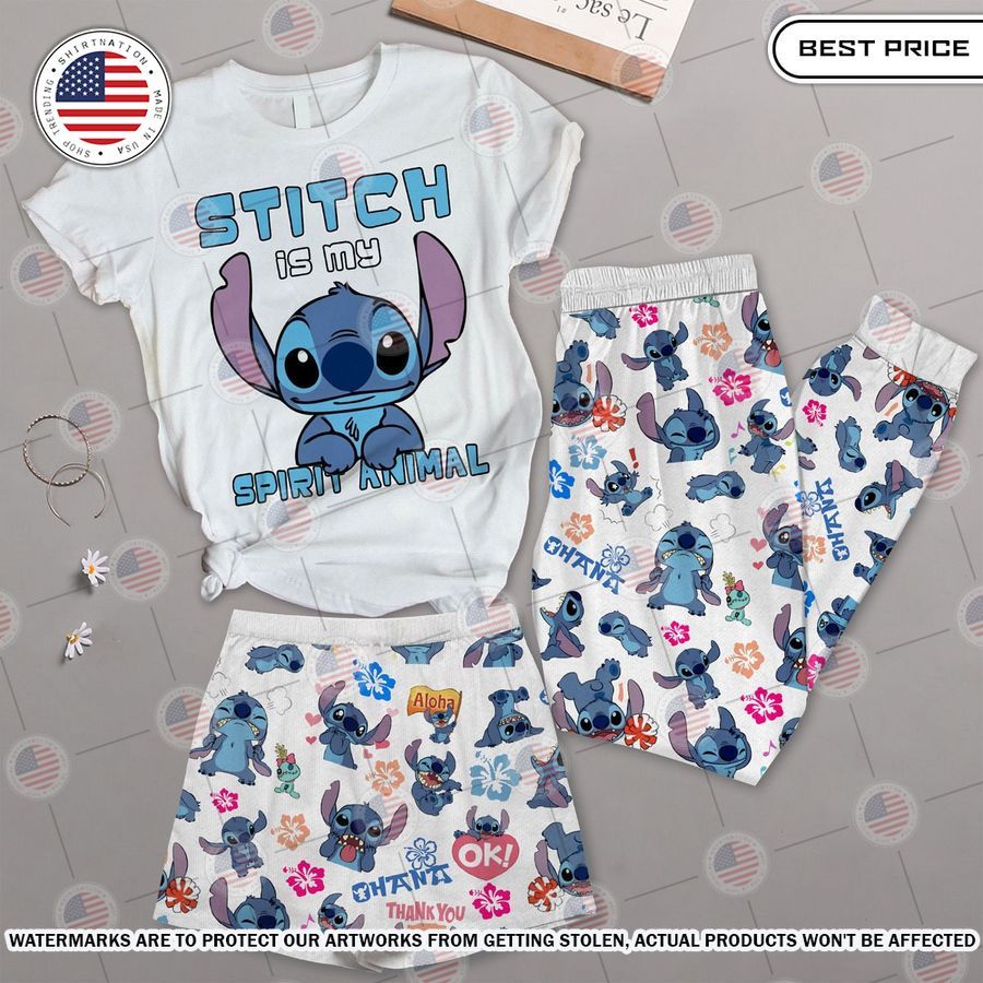Stitch Is My Spirit Animal Pajamas Set Beauty queen