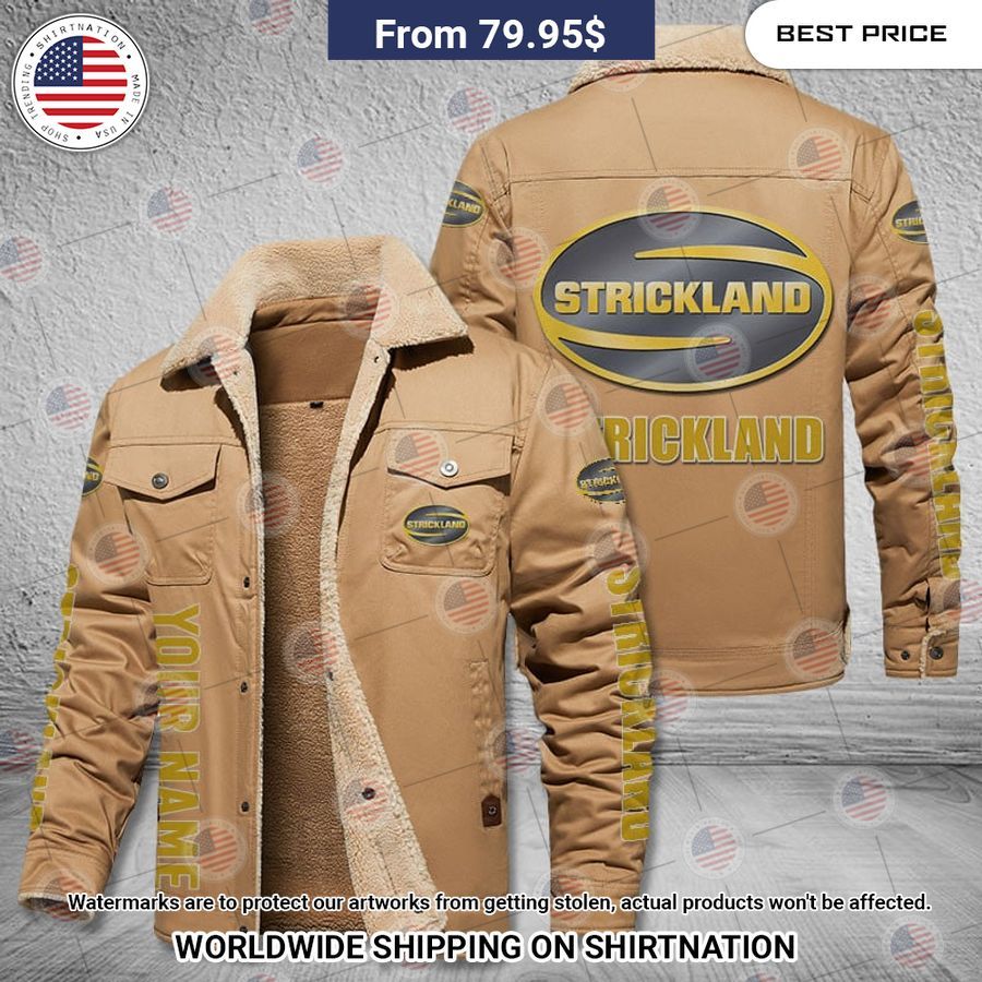Strickland Custom Name Fleece Leather Jacket Long time