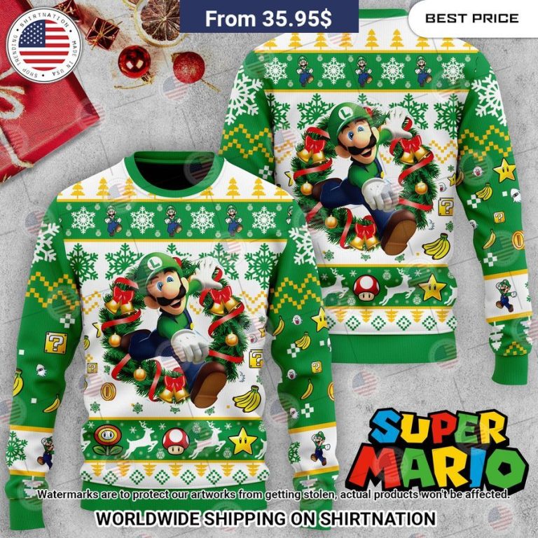 Super Mario Christmas Sweater Cutting dash