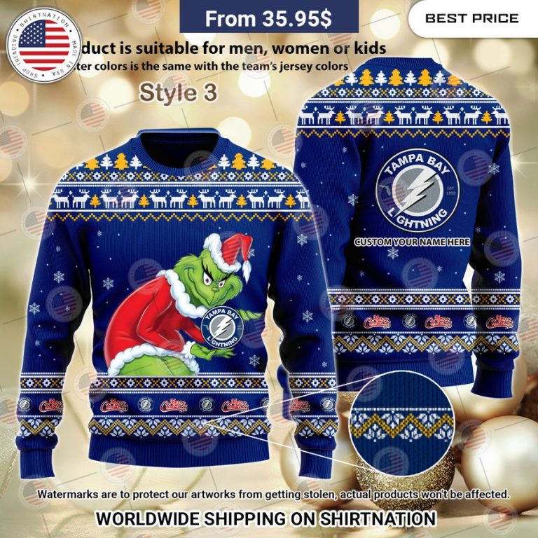 Tampa Bay Lightning Grinch Sweater You look elegant man