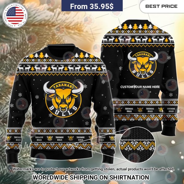 Taranaki Bulls Custom Christmas Sweater I like your dress, it is amazing