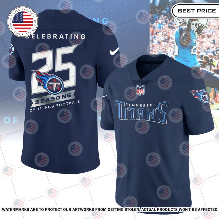 Tennessee Titans 25th Season Celebration Football Jersey Royal Pic of yours