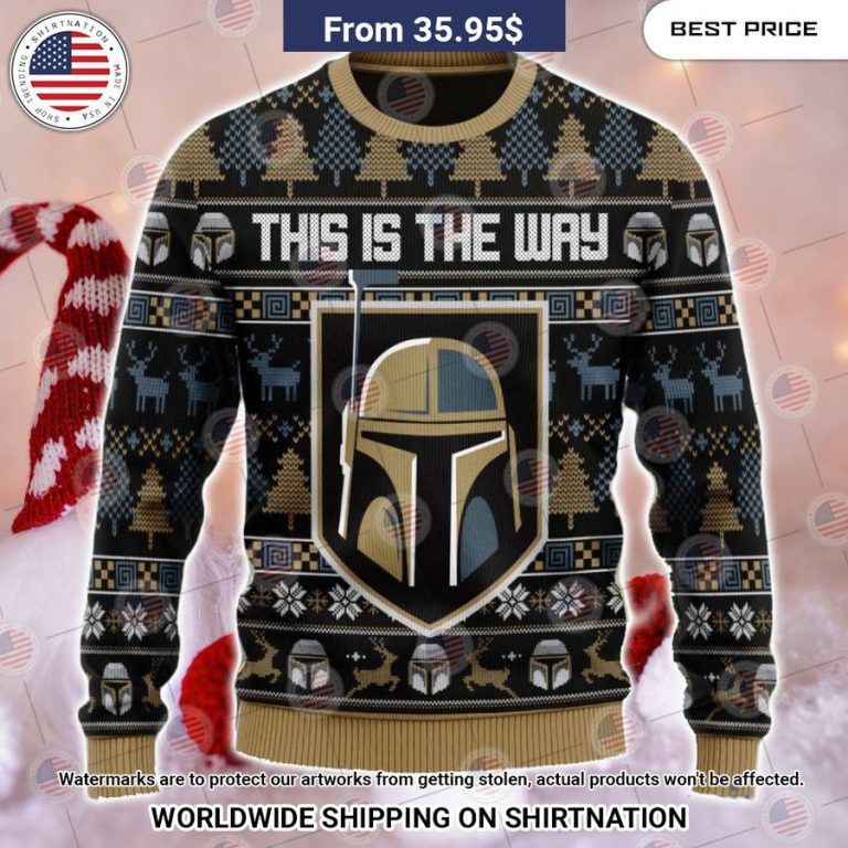 This Is The Way Golden Knights Christmas Sweater Royal Pic of yours