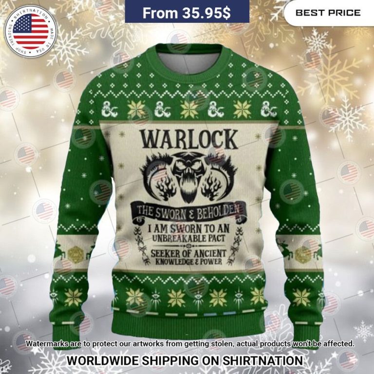 Warlock Dungeons & Dragons Christmas Sweater Stand easy bro