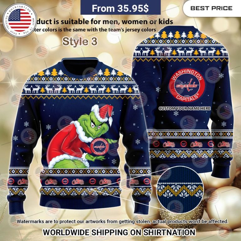 Washington Capitals Grinch Sweater Such a charming picture.