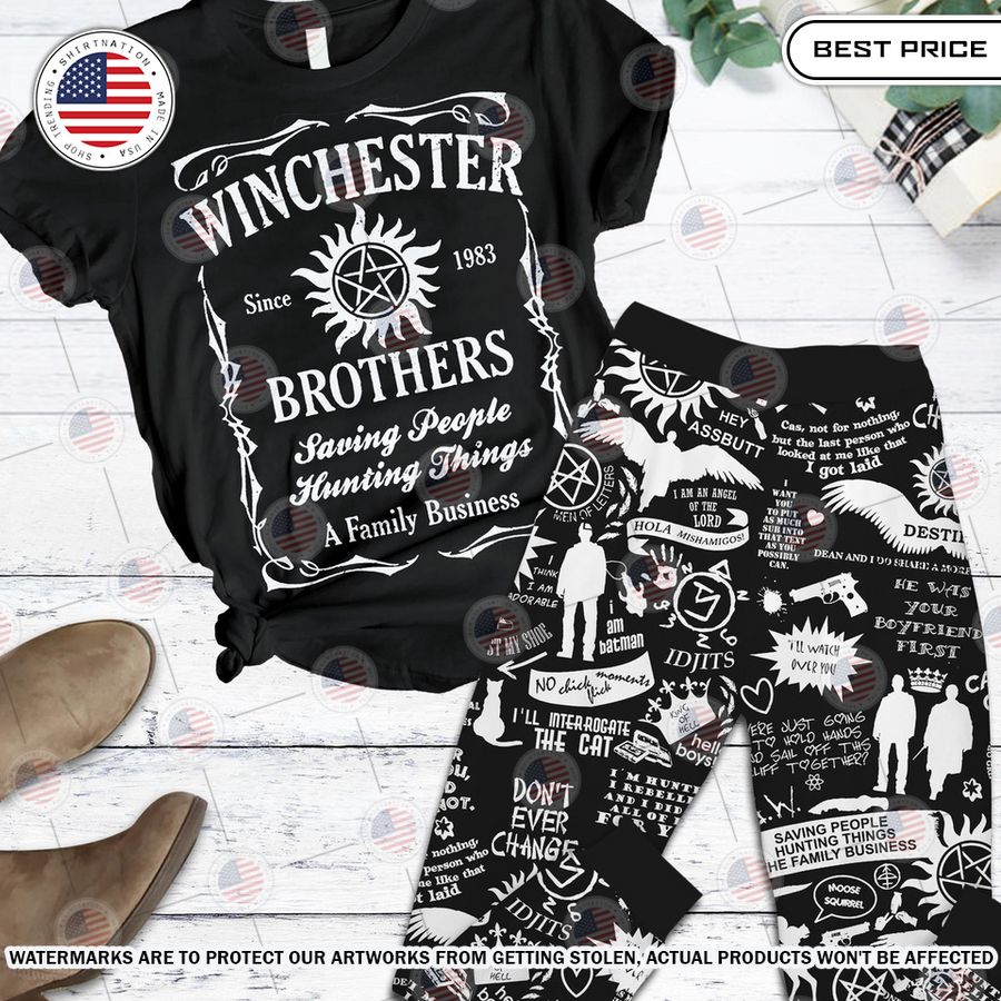 winchester brothers saving people hunting things pajamas set 1 911.jpg