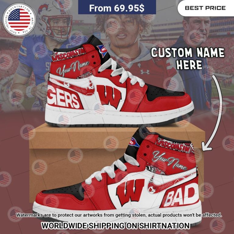 Wisconsin Badgers Custom Air Jordan 1 It is too funny