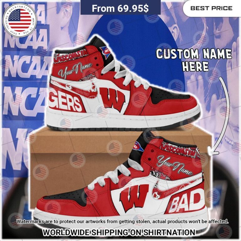 Wisconsin Badgers Custom Air Jordan 1 Trending picture dear