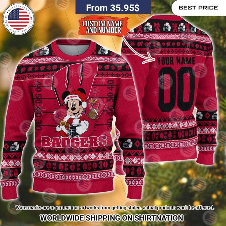 Wisconsin Badgers Mickey Mouse Christmas Sweater You tried editing this time?