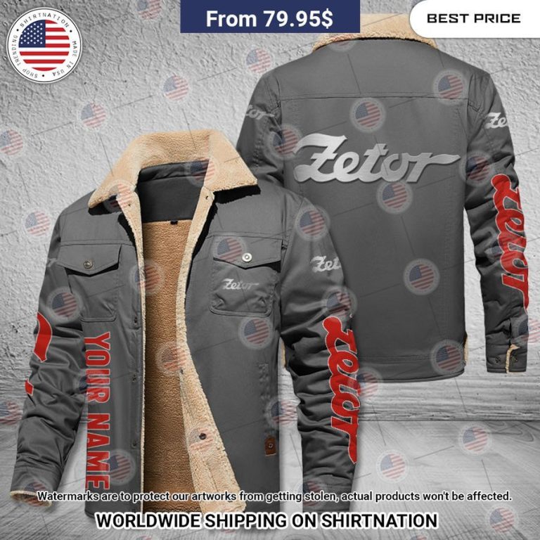 Zetor Custom Name Fleece Leather Jacket You look lazy