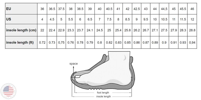 Sneaker Size Chart Shirtnation