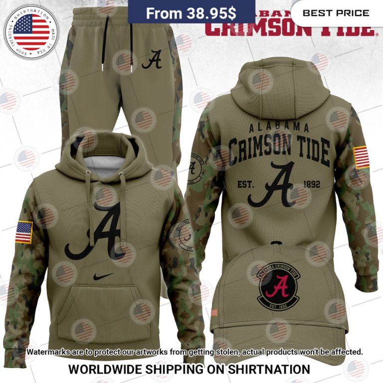 Alabama Crimson Tide Camo Army Veterans Hoodie She has grown up know