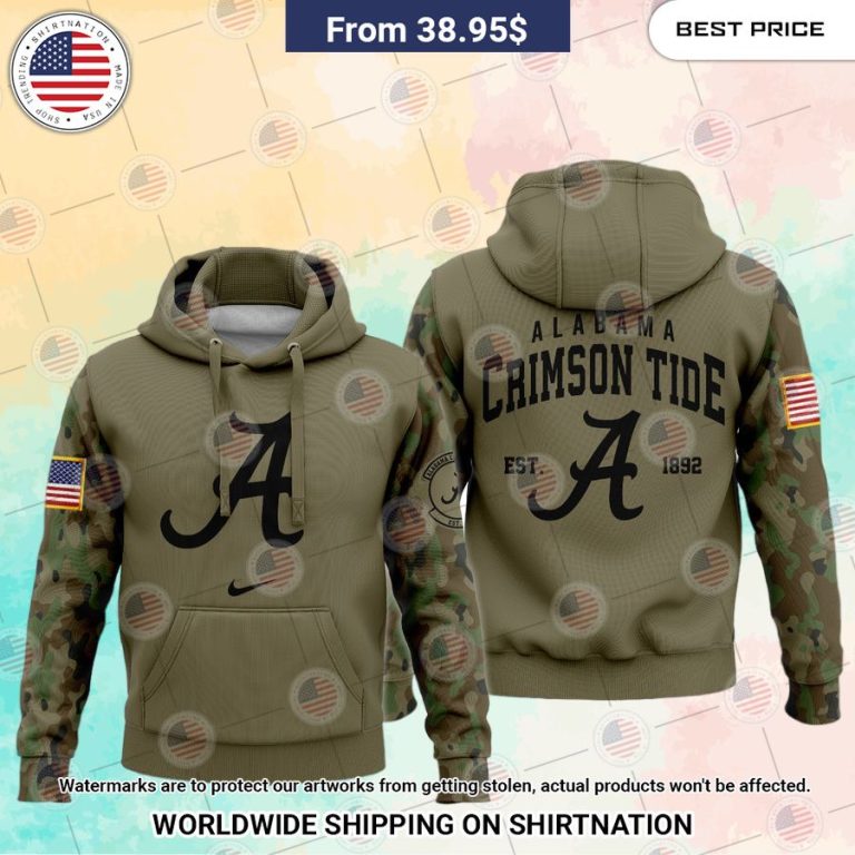 Alabama Crimson Tide Camo Army Veterans Hoodie Best picture ever