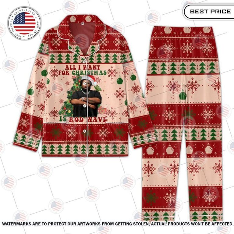 All I Want For Christmas Is Rod Wave Pajamas Set Gang of rockstars