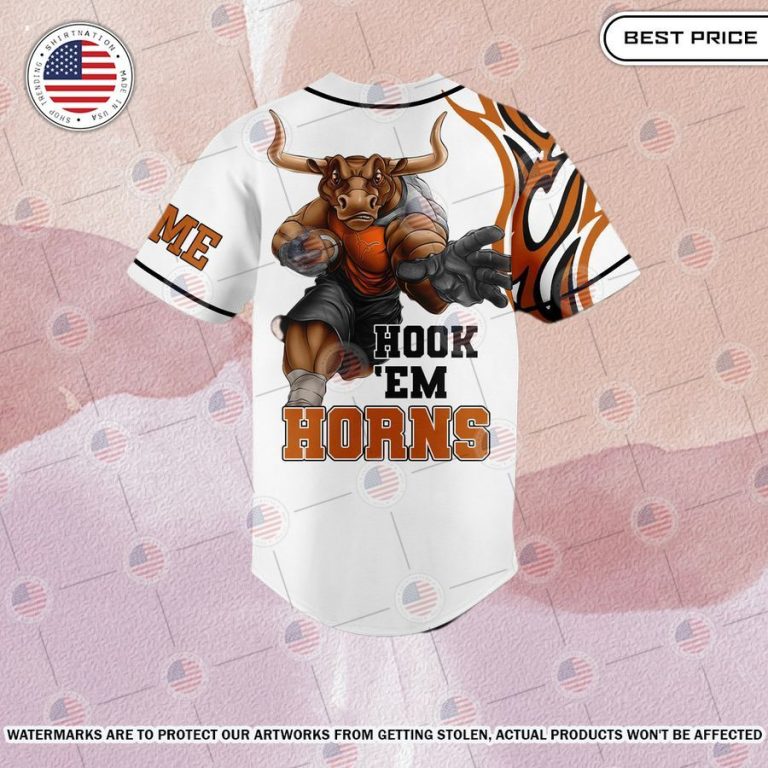 best hook em horns texas longhorns custom baseball jersey 2