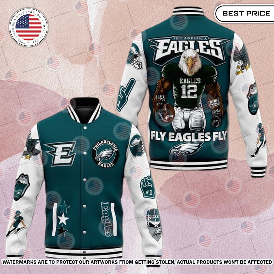 best philadelphia eagles fly eagles fly baseball jacket 1