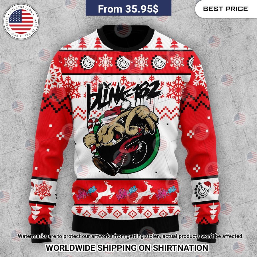 Blink 182 Ugly Christmas Sweater How did you learn to click so well