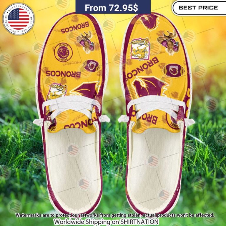 Brisbane Broncos Custom Hey Dude Shoes Radiant and glowing Pic dear