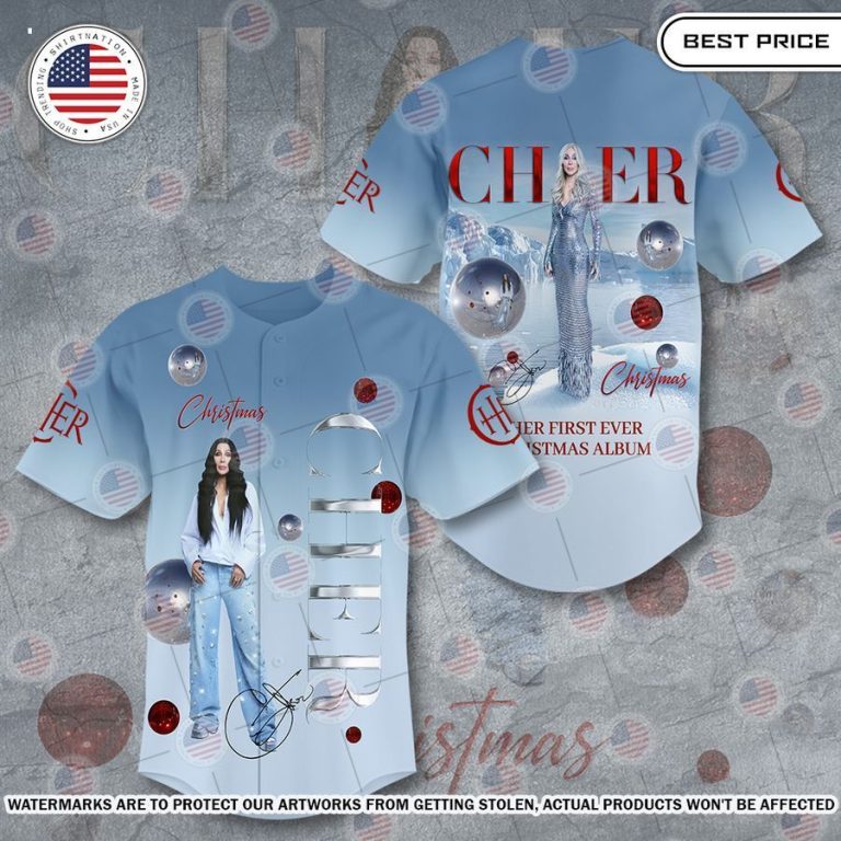 Cher Christmas Album Baseball Jersey Nice shot bro