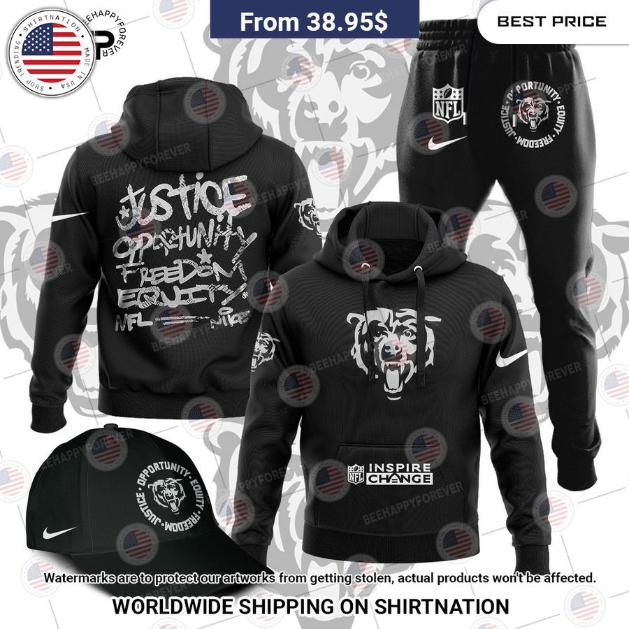 Chicago Bears Justice Opportunity Equity Freedom Hoodie Nice photo dude