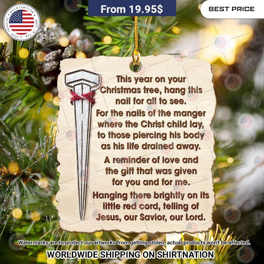 christ nail symbol hanging there brightly on its little red cord telling of jesus our savior ornament 2 405.jpg