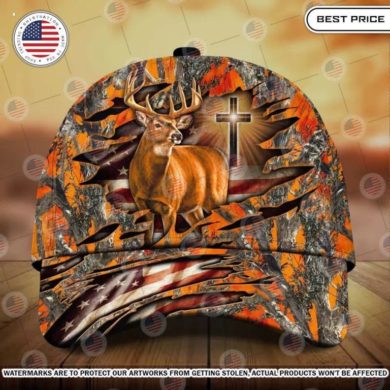 Cross And Deer Personalized Cap Loving click