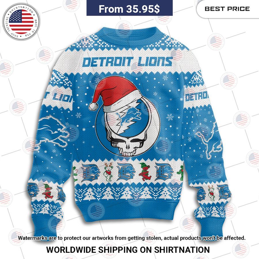 Detroit Lions Grateful Dead Christmas Hat Sweater Loving, dare I say?
