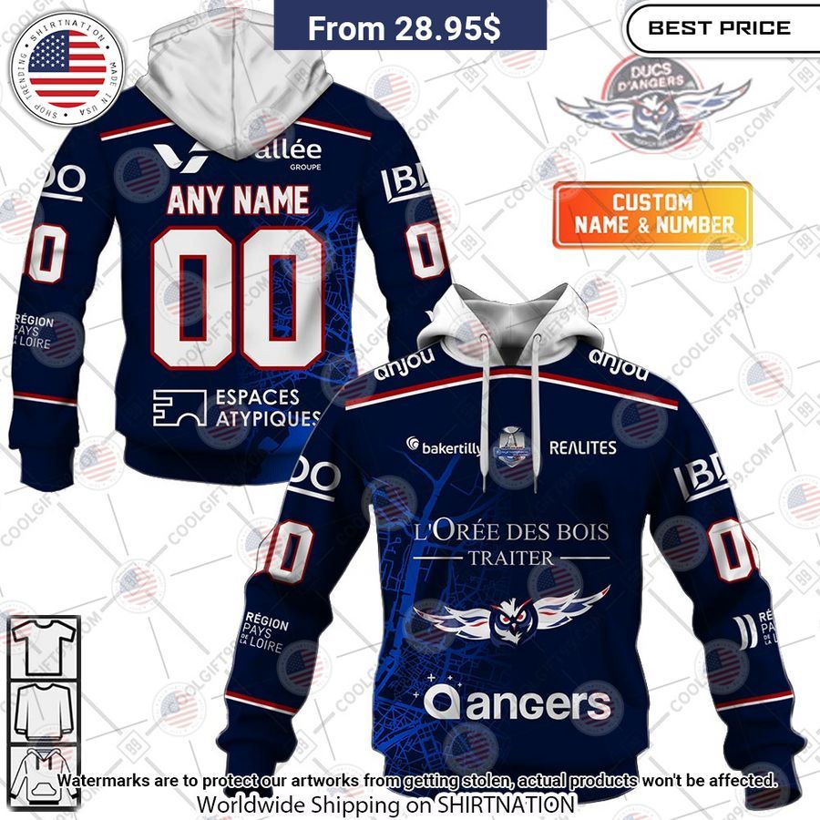 Ducs d Angers Home Jersey Style Custom Hoodie Cutting dash