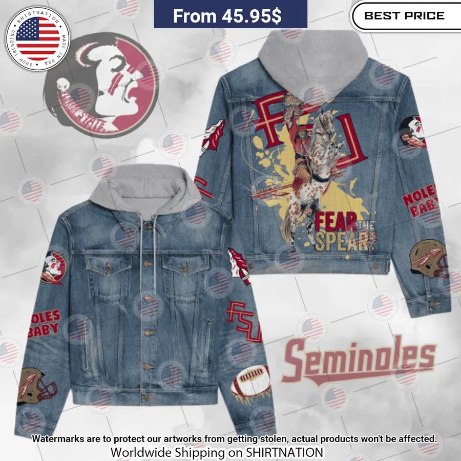 Florida State Seminoles Fear The Spear Hooded Denim jacket Beauty queen