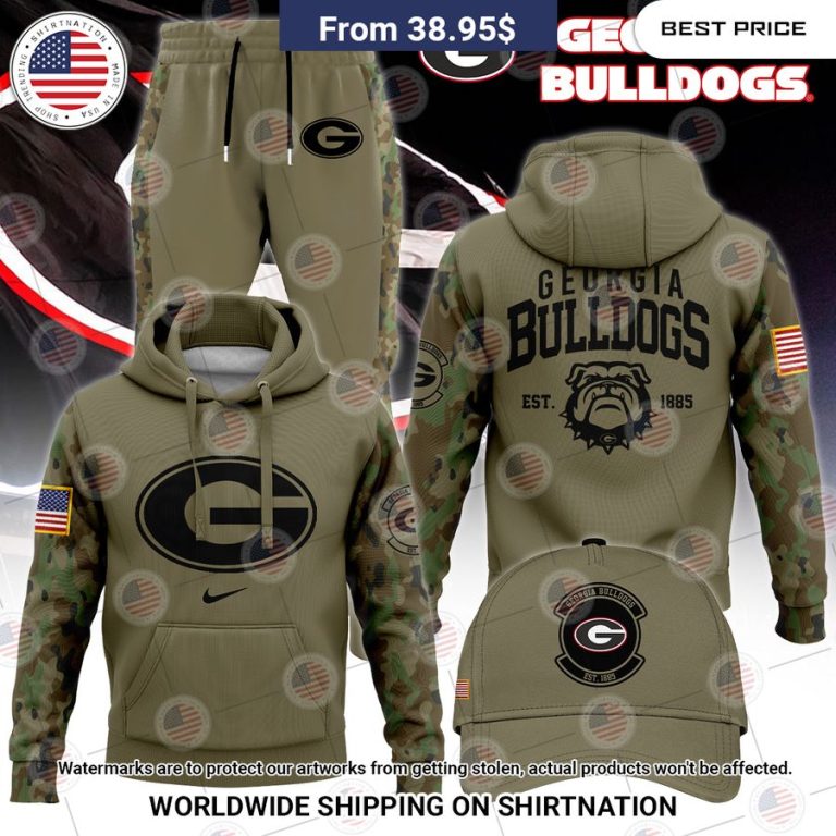 Georgia Bulldogs Army Veteran Camo Hoodie Rocking picture